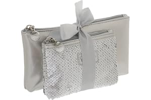 Camomilla Milano Set 2 Buste Make-up, Pochette Trucco, Collezione Sunset, Colore Argento