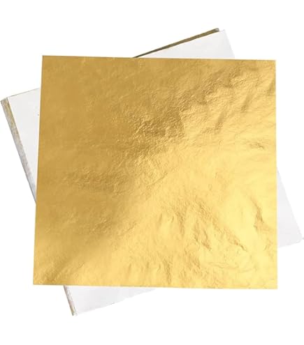 240 Fogli Oro Finto Per Decorazione - 12 Colori, 9x9 Cm - Per Artigianato, Doratura, Unghie - Foto 6