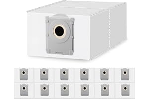 Kaiyaner 12 Pcs Sac Aspirateur pour Ecovacs DEEBOT X8,X9 PRO Omni / X8 OMNI / T50 PRO Omni / T50 MAX PRO Omni / T50 Omni Robot, 4L Capacité Charbon Actif Antibactériens Sac Aspirateur Accessoires