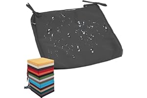 uyeoco Housse de Coussin Exterieur 60x60/45x45/50x50cm Impermeable pour Salon De Jardin Housse de Coussin de Siège pour Canapés, Chaises, Terrasses et Jardins(1,45x45x5CM)