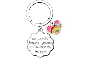 VZIUYTRE Maestra Portachiavi Regalo Maestra Fine Anno Idee Regalo per Insegnante Originale Portachiavi Insegnante Personalizzato Regalo Insegnanti Maestre Regalo per Maestra Asilo Elementare MediE