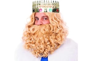 EUROCARNAVALES Peluca y Barba Rey Mago Rubia Mate