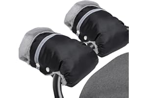 MIVITOOM Handwärmer Handschuhe Kinderwagen Muff Handwärmer, Handmuff mit Fleece Innenseite, Wasserdicht und Winddicht Stroller Handmuff Universalgröße für Kinderwagen, Buggy (Schwarz)