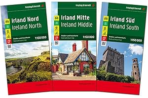 Irland, Straßen- und Freizeitkarten-Set 1:150.000, freytag & berndt: 3 Blätter in Kunststoff-Hülle mit Infoguide und Top Tips (freytag & berndt Auto + Freizeitkarten)