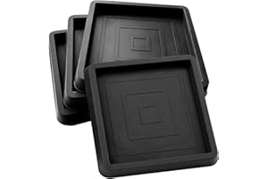 SENZEE Furniture Coasters Cups, Rubber Furniture Feet Caster Cups Floor Protectors Square Table Chairs Legs Cup Pads for Carpet Floors Piano Sofa 4 Pcs