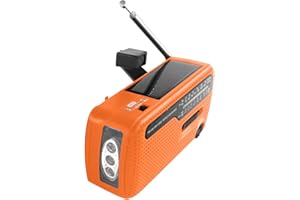 Solar Radio Hancaner nk LED Taschenlampe AM/FM/SW1/SW2 World Band Empfänger Kurbelradio Tragbar USB Wiederaufladbar Notfallradio mit 1200mAh Power Bank,Led Taschenlampe,SOS Alarm und Handkurbel Dynamo