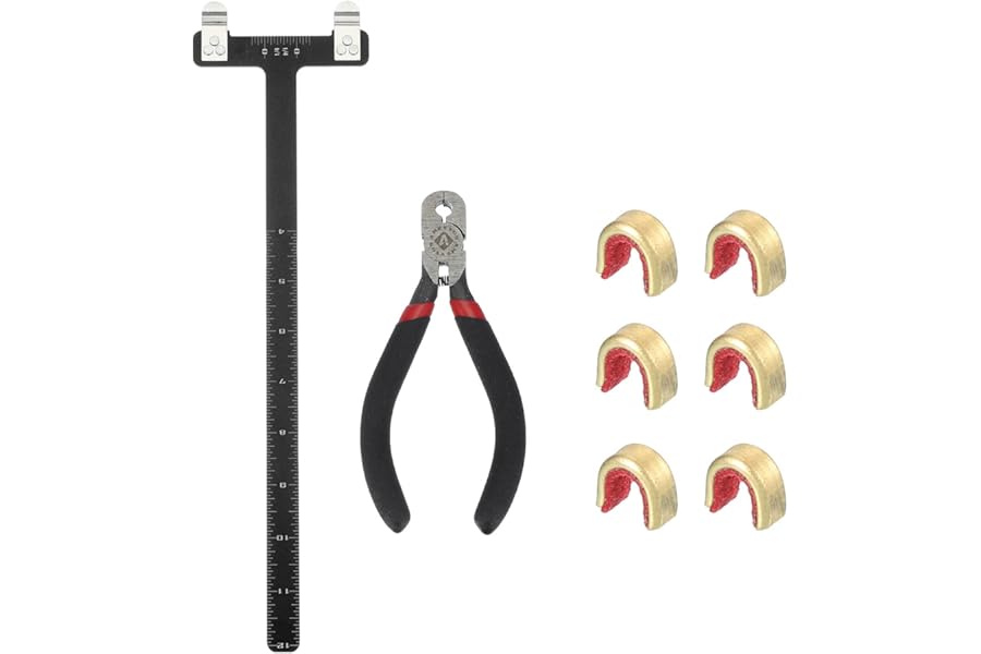 sourcing map Archery Bow Square T-Shape Ruler Tool Nocking Points Pliers Set Turning Bow String Knock Kits Recurve Compound Bowstrings Archery Accessories