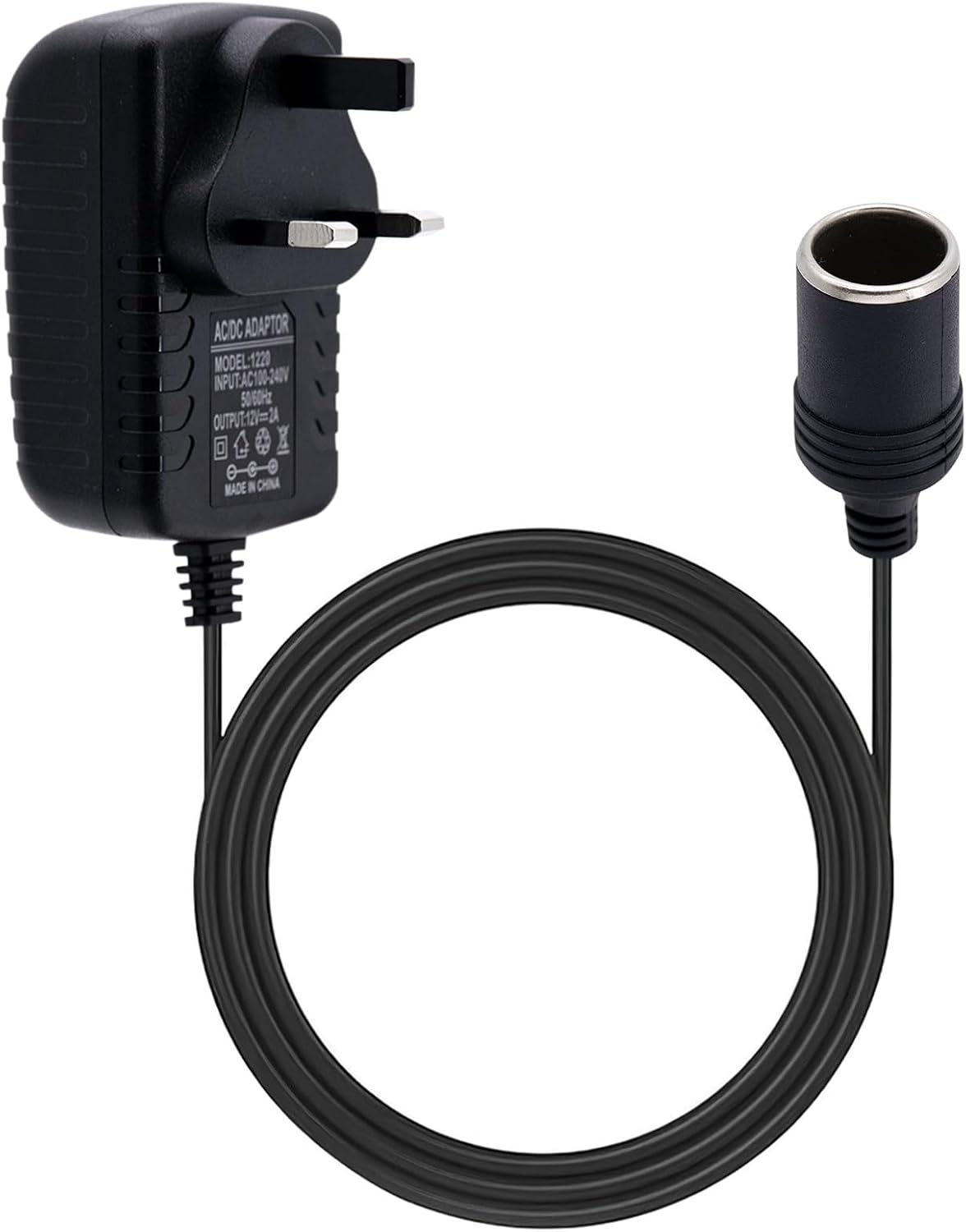 Car Plug Adapter 240V 2A AC Mains to 12V DC, Cars Power Inverters, Car Converter Socket Voltage, UK Plug Household Cigarette Lighter (Maximum Power 24W)