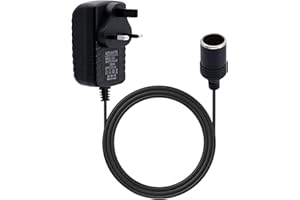 CNCEDI Car Plug Adapter 240V 2A AC Mains to 12V DC, Cars Power Inverters, Car Converter Socket Voltage, UK Plug Household Cigarette Lighter (Maximum Power 24W)