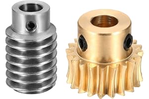 QUARKZMAN Set med snäckväxel 20T modul 1 reduktion 20:1, rak rotation växellåda reducerande hjul del (8 mm mässings-borrväxel, stålstång #45 borrning 8 mm)