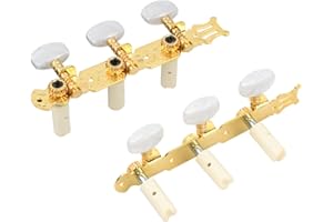 HEAVENLIFE 2 Piezas Clavijas de Afinación Guitarra Clásica L+R, Afinador Cabezales de Máquina para Guitarra con Tornillos de Montaje, Accesorio de Guitarra Cuerda Sintonizadores