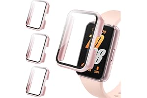 Tuocal 3 Pack PC Case Compatible with Samsung Galaxy Fit 3 Screen Protector, Tempered Glass Thin HD Full Coverage Hard PC Bumper Cases Scratch Resistant Protective Cover for Samsung Galaxy Fit 3