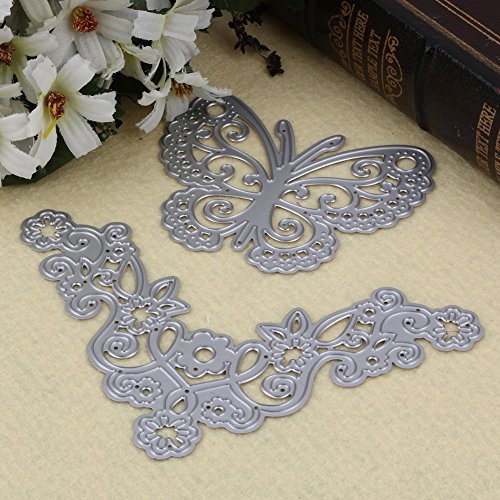 Amazingdeal365 2 PCS Schmetterling und Blumen Metall Form Schablonen Schneiden DIY Dekor Sammelalbum Karten Buchzeichen Lesezeichen als Geschenk für Freunde Geburtstag Kinder,Kindergarten Hobby Schule Handarbeit Unterricht usw. Ein tolles Geschenk! - 4