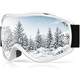 Occffy Skibrille Herren Damen Snowboard brille für Brillenträger OTG Anti-Nebel Winter Schneebrille UV-Schutz Kompatibler Hel