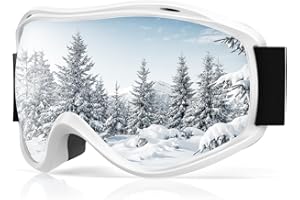 Occffy Skibrille Herren Damen Snowboard brille für Brillenträger OTG Anti-Nebel Winter Schneebrille UV-Schutz Kompatibler Helm Ski Goggles für Skifahren Snowboard