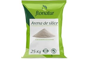 flonatur Arena de silice para cesped Artificial, Saco 25kg, Arena de Gatos, pavimentos Decorativos, Deportivos, Pistas de Padel, Futbol. Granulometría 0,1-0,8