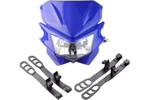 GOOFIT Motorcycle Dirt Bike Supermoto Headlights Fairing Light Headlamp StreetFighter Replacement For KX125 KX250 KXF250 KXF450 KLX200 KLX250 KLX450 Blue