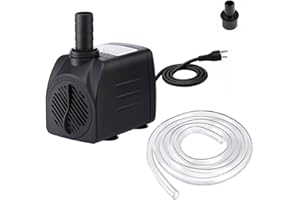 WANLIAN Bomba de agua muy silenciosa, bomba sumergible 160 GPH (600 l/h, 10 W), para estanques, peces, tortugas, seres acuáticos, acuarios, piscinas, estatuas, jardines de rocas, manualidades fluidas,