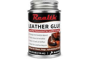 Realth Starkt läderlim 113 g, transparent och snabbtorkande | Sprickbeständigt kontaktcement, flexibelt och vattentätt, reparationslim för skor, väskor, gummi