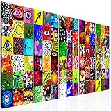 berühmte bilder abstrakte kunst FORMAT: ca. 225x90 cm (45x90 45x90 45x90 45x90 45x90) (BxH) - 5-teilig, Premium Vlies Leinwand, von Hand aufgezogen, fertig zum Aufhängen - Original decomonkey