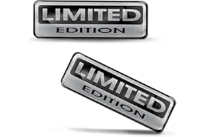 SkinoEu® 2 x 3D Gel Silicona Stickers Pegatinas Adhesivo Autos Coches Moto Ciclomotores Bicicletas Ordenador Portátil Limited Edition Plata Negro KS 87