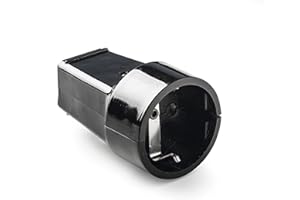 FAMATEL – Base móvil | Toma de corriente con TT lateral | 16A | 250V | Negro