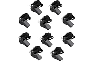 QiXinGYL Lot de 10 sifflets en Plastique pour Arbitre avec Cordon, sifflets de Sport pour Enseignants de Football, entraîneurs, Survie, Camping, Sauvetage, fête