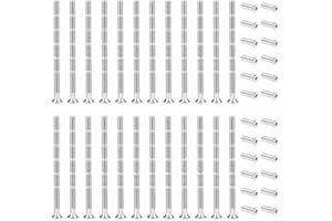 ZHIQIN 24 sztuki M3 połączenia śruby tulejki uchwyt drzwi śruby niklowane śruby tuleja do mocowania klamek drzwi, gałek