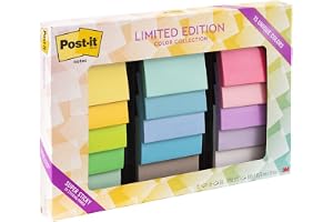 Post-it Notes Limited Edition Super Sticky Color Collection, 3x3 in, 15 Pads/Pack, 45 Sheets/Pad, Assorted colors (654-15SSHOL)