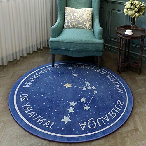 Home Store Area Rug Carpet Round Rug Bedroom, Living Room, Non-slip Rug - Easy Care (Color : Blue, Size : 140cm)
