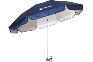 AMMSUN XL Chair Umbrella with Universal Clamp 52 inches and 360-degree Swivel UPF 50+, Portable Clamp on Camping or Beach Chair, Stroller, Wheelchair, Golf cart, Lounger