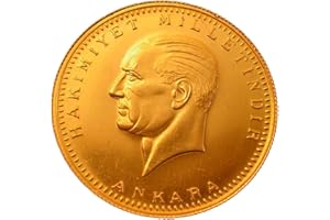 Türkische Goldmünze Original und Neu 50 Piaster Kurush Ata Yarim Altin Ohne Öse in Kapsel mit Geschenkbeutel