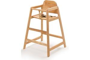 Safetots Simply Stackable Wooden High Chair, Natural, Highchair for Baby and Toddler, Stylish and Practical, Baby Highchair for Your Home or Space Saving High Chair for Restaurant