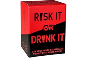 RISK IT OR DRINK IT Divertente gioco da bere per feste: 150 esilaranti e domande rischiose per adulti giochi serali - Carte per adulti per feste pre-partite, college o addio al nubilato