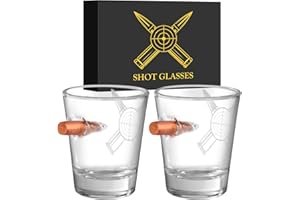 LKKCHER NOVELTY Lot de 2 Verres à Shot Personnalisés à Base Lourde de 60ml avec Boîte Cadeau, pour Whisky, Brandy, Vodka, Expresso, Tequila et Desserts, Durables et Réutilisables pour La Maison, Les Bars et La Fête