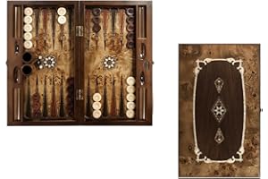 HELENA WOOD ART Jeu de Backgammon en Bois Fait à La Main, Tavla, 100% Bois, Édition de Luxe, Jeu de Société Familial, Sac Inclus