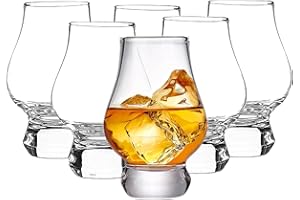 Hyesrtey Set di 6 Bicchieri da Whisky, 200 ml Bicchieri da Acqua in Cristallo Senza Piombo, Bicchieri da Whisky per Cocktail Rum Vodka Scotch Gin Cognac Acqua, idea compleanno per uomo