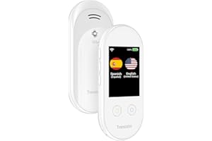 ANFIER Appareil de traduction de langue avec traduction hors ligne, traducteur instantané de langue A208 avec écran tactile de 2,4 pouces-108 langues et traducteur bidirectionnel |Wi-Fi|-Blanc