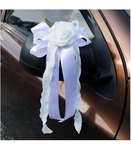 4 stuks autostrikken, bruiloft, autoversiering, kunstbloemen