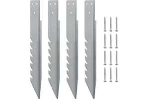 MORDX 4pcs Fence Post Anchor Ground Spike Wooden Post Anchor Ground Spike Swing Fixings,Galvanized,Windproof, Rainproof,Swing Ground Anchor for Kids Swing Wooden Playhouse (420mm)