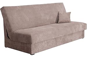 Schlafsofa Adela Mini Cord mit Bettkasten, 3 Sitzer Sofa, Bettsofa, Couch mit Schlaffunktion, Polstersofa, Schlafsofa, Couchg
