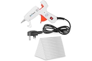 Mini Hot Melt Glue Gun, GoFriend 20W Electric Glue Gun with 80pcs Melt Glue Sticks(0.27 * 5.9 inches) Heating DIY Craft Repair Kit, White