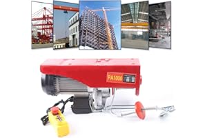 KOLHGNSE 220V Elektrische Seilwinde, 800kg/1000kg Elektrische Flaschenzug Kran Hub Seilzug Motorwinde Seilhebezug Mit Fernbedienung (1000kg)