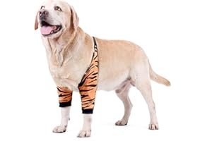 Blue Dream Island Manchon de récupération pour patte avant de chien, genouillère de protection pour chiens de taille moyenne et grande taille (tigre)