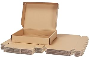 RLAVBL 25 Stück Braune Versandkartons mit den Maßen 28 x 20,4 x 5,1 cm für den Versand von Gegenständen, Spielzeug und Geschenken
