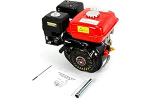 ROMYIX 4 Stroke Petrol Engine 5.1KW 7.5HP Single Cylinder Gasoline Engine forced air cooling Pull Start Replacement Engine Gasoline Engine (7.5HP Red)