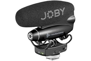 JOBY Wavo PRO Microfono Direzionale Professionale On-Camera Shotgun, Riduzione Attiva Rumore Incorporata e Rycote Shock Mount, Microfoni Dinamici, Microfono Professionale, Mirrorless, Youtuber