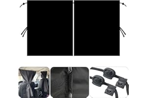 NATGIC Auto Trennvorhänge Sonnenschutz - Schwarz, Auto Teiler Privatsphäre Vorhänge mit Magischem Aufkleber, Abnehmbare Auto Sonnenblende Hinten/Seite Sonnenschutz Auto Camping Zubehör Ausrüstung