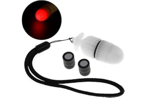 SecurityIng 1Pc Subacquea Luce di Segnale Strobe Scuba Night Dive Marker LED Lampeggiante Lampada di Sicurezza Firefly Diving Beacon Beam 200M Subacquea 200 Ore Durata con Batteria - Rosso
