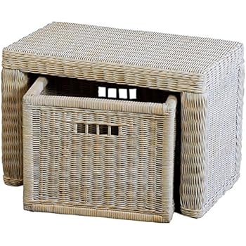 Stabile Sitzbank Flur aus echtem Rattan/Bad-Hocker Sitz-Bank Natur